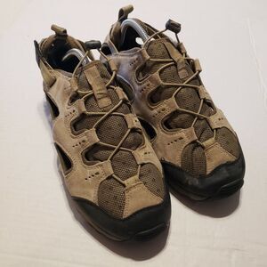 Lands'‎ End Mtn. Hiking trail Suede Mesh closed toe Sandals Gray Size 11 EE
